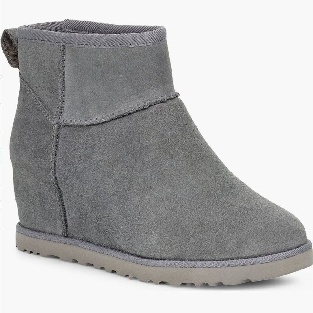UGG Classic Mini Wedge Bootie Geyser Suede Size 9 EUC